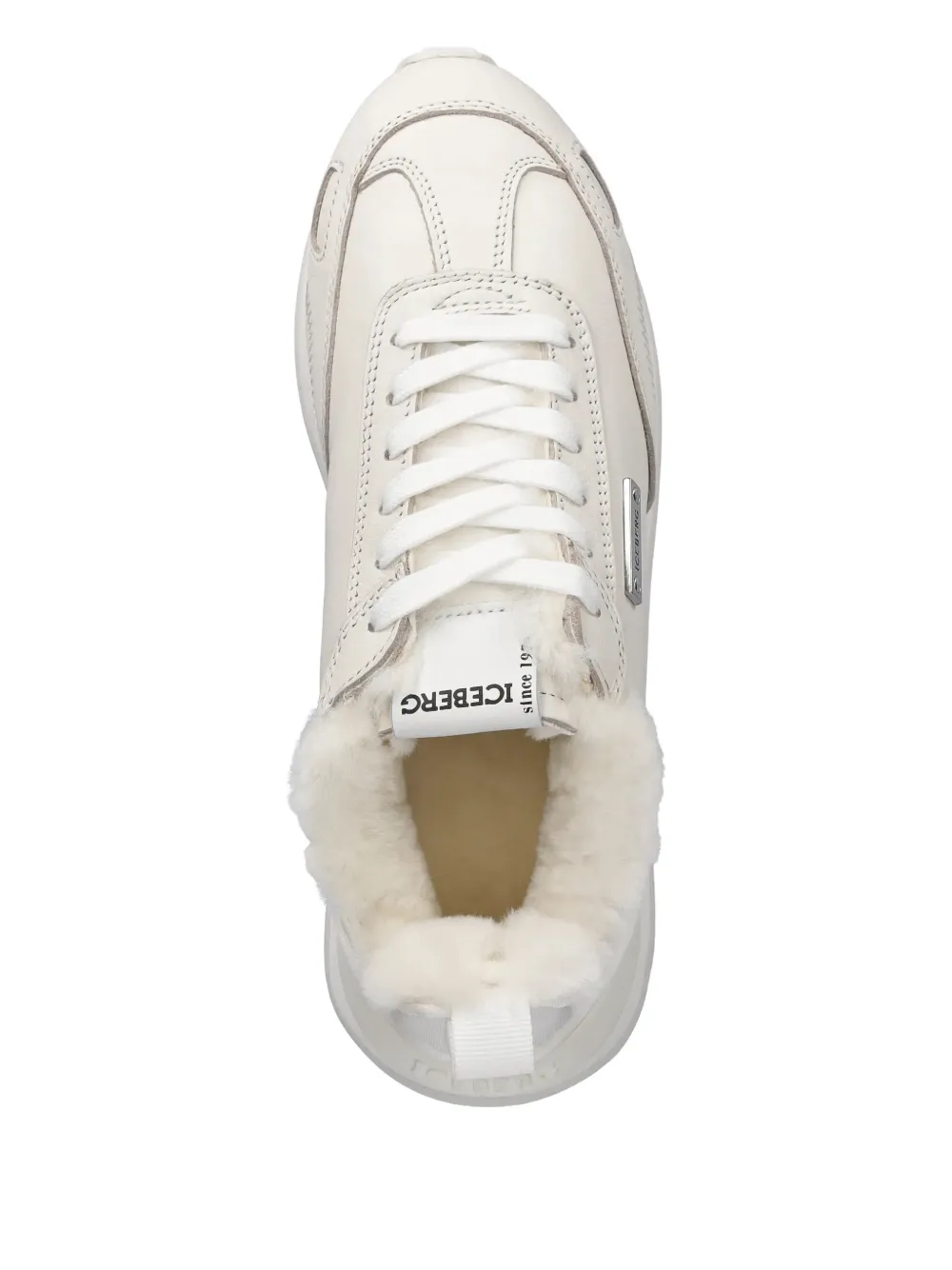 Iceberg logo-plaque lace-up sneakers Wit