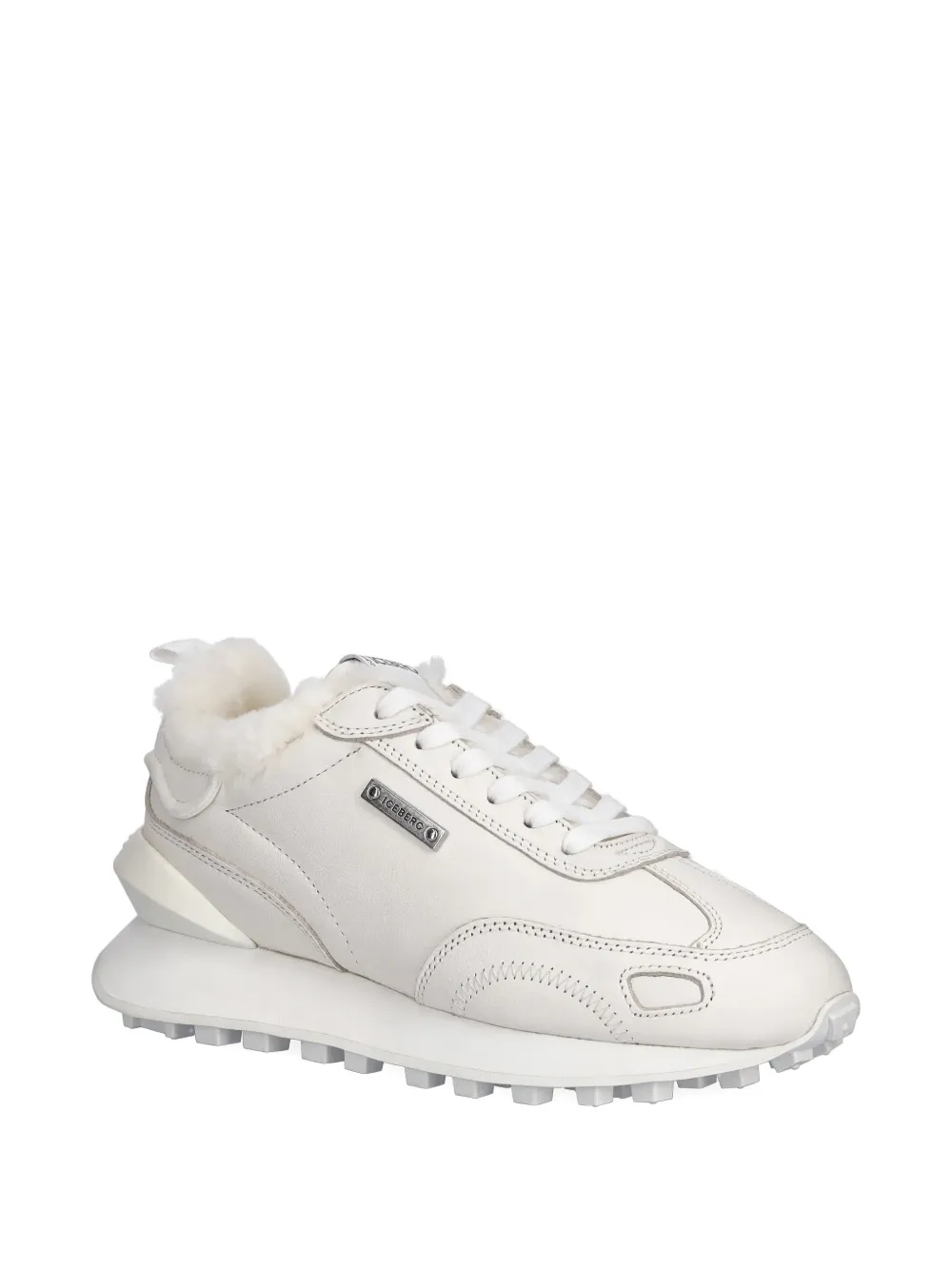 Iceberg logo-plaque lace-up sneakers Wit