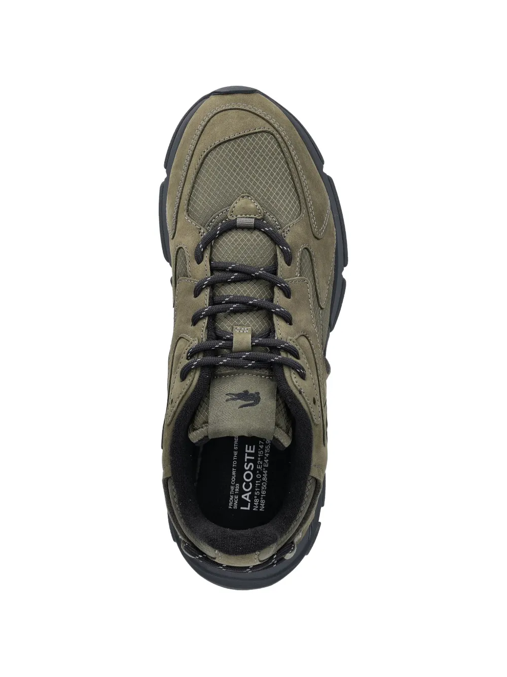 Lacoste panelled logo-patch sneakers Groen