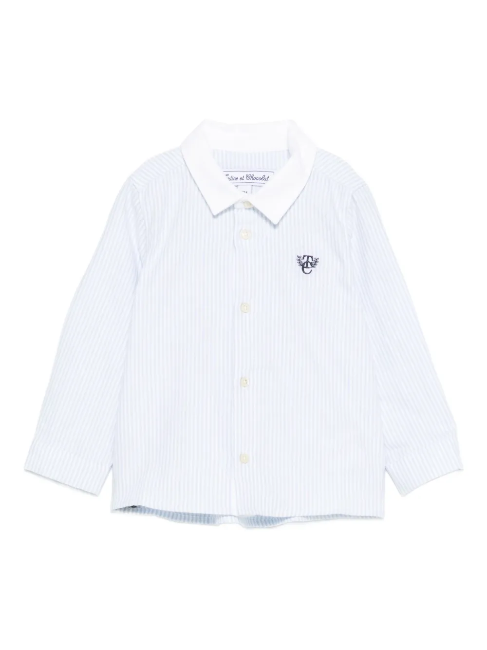Tartine Et Chocolat striped logo-embroidered shirt - Blau
