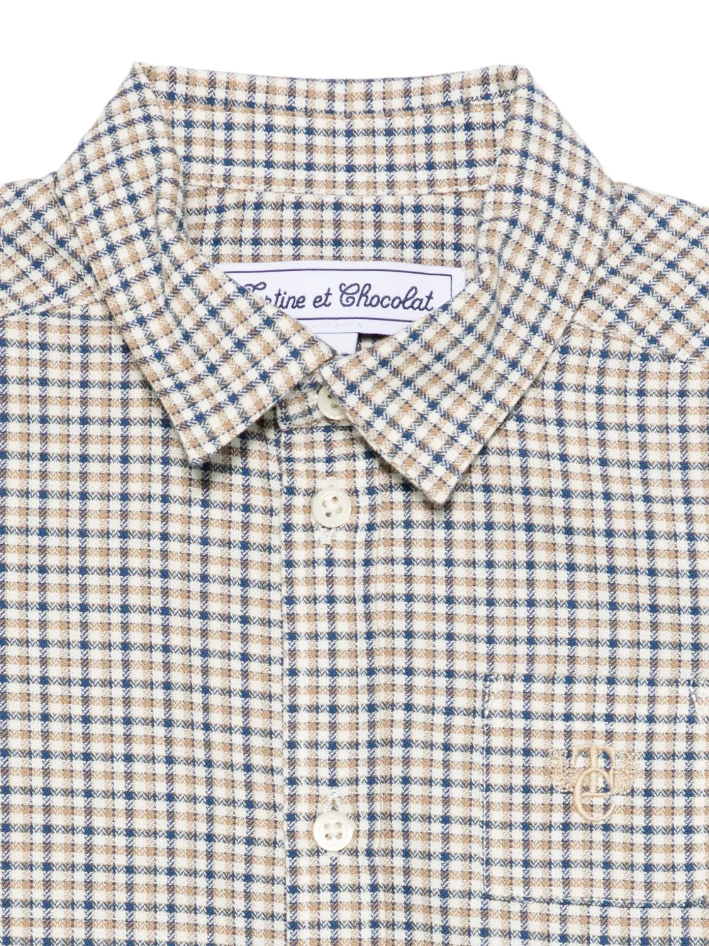 Tartine Et Chocolat Geruit shirt Beige