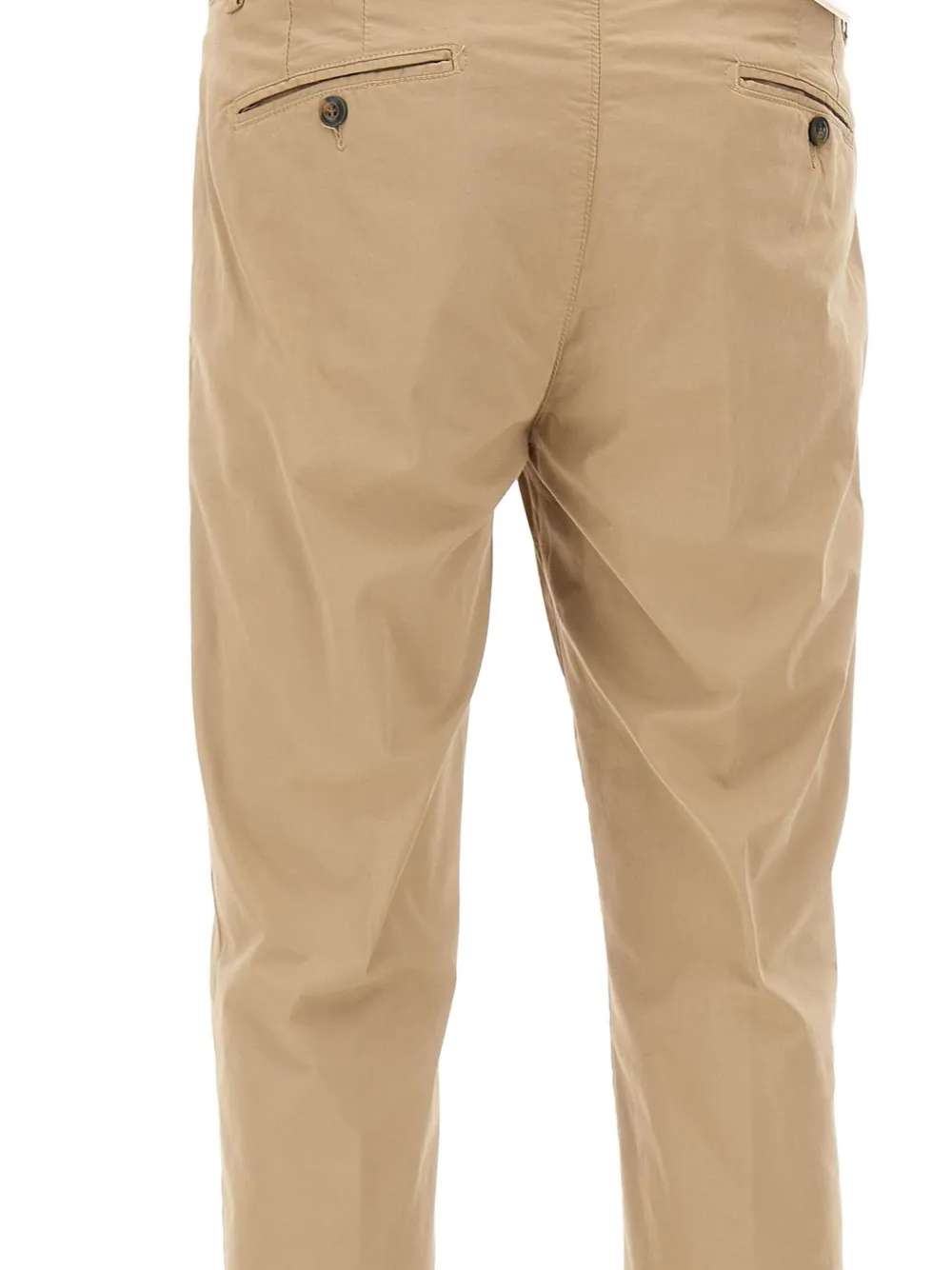 Briglia 1949 Broek met paspelzakken en riemlussen Beige