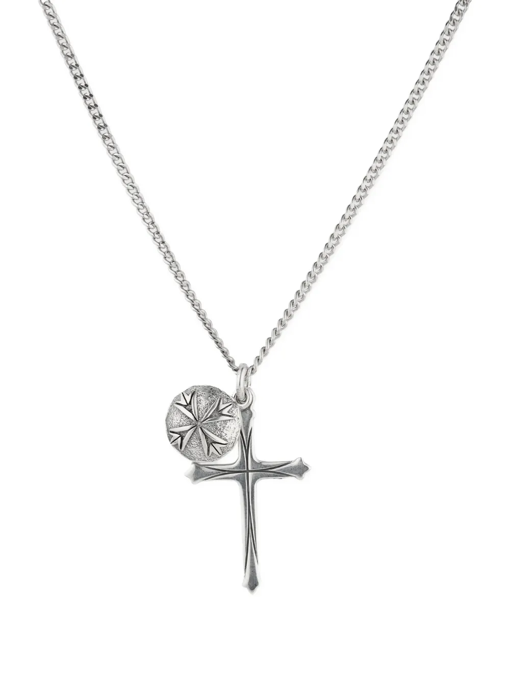 Emanuele Bicocchi Scudo cross logo necklace - Argento