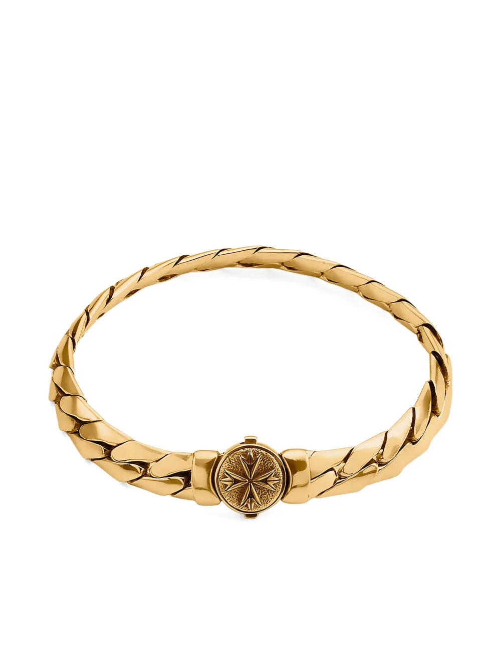 Emanuele Bicocchi Herringbone Chain Logo Bracelet In Gold