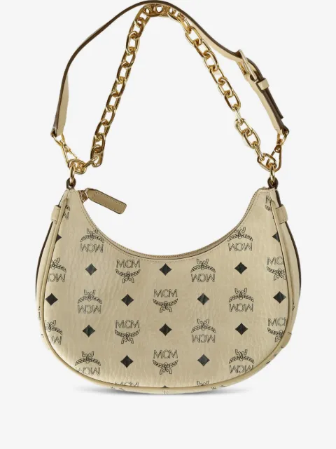 MCM Aren Crescent  monogram-print shoulder bag