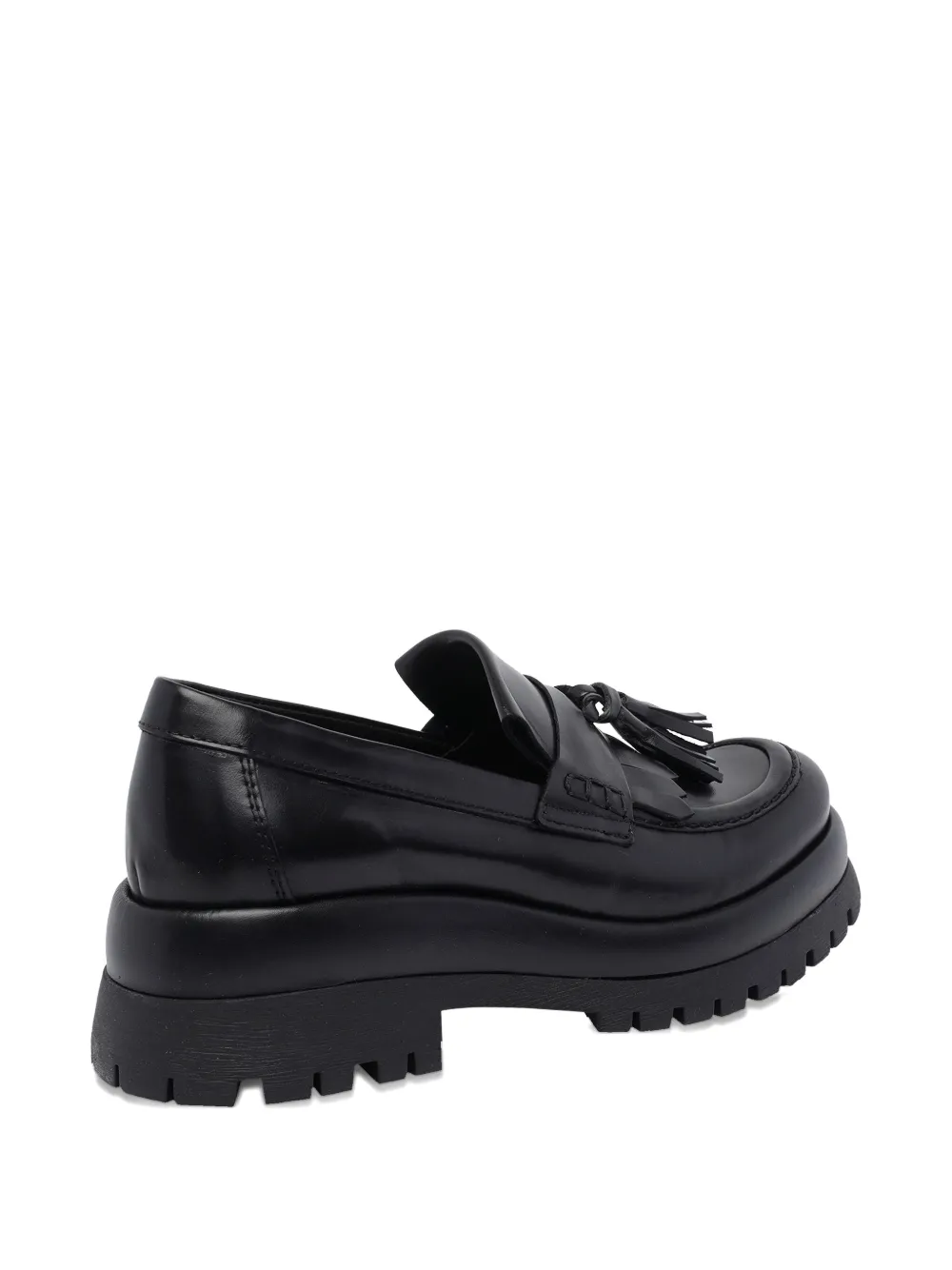 Pawelk's Tassel Platform Loafers In Black
