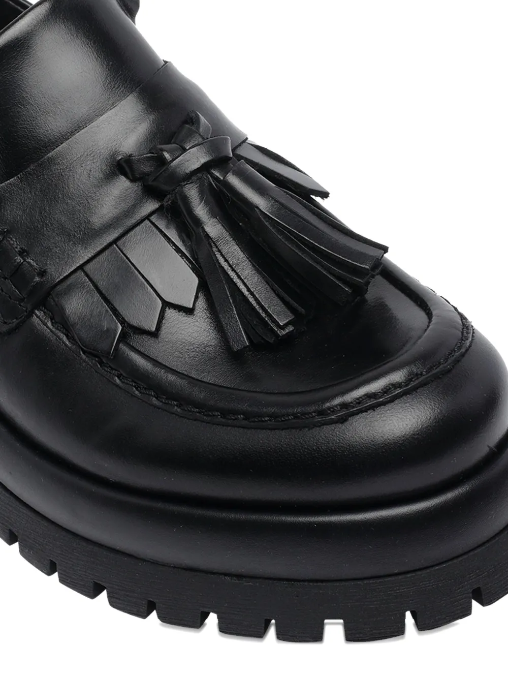 Pawelk's Tassel Platform Loafers In Black