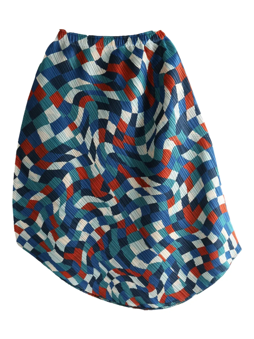Pleats Please Issey Miyake geometric-pattern skirt | Blue | Image 1