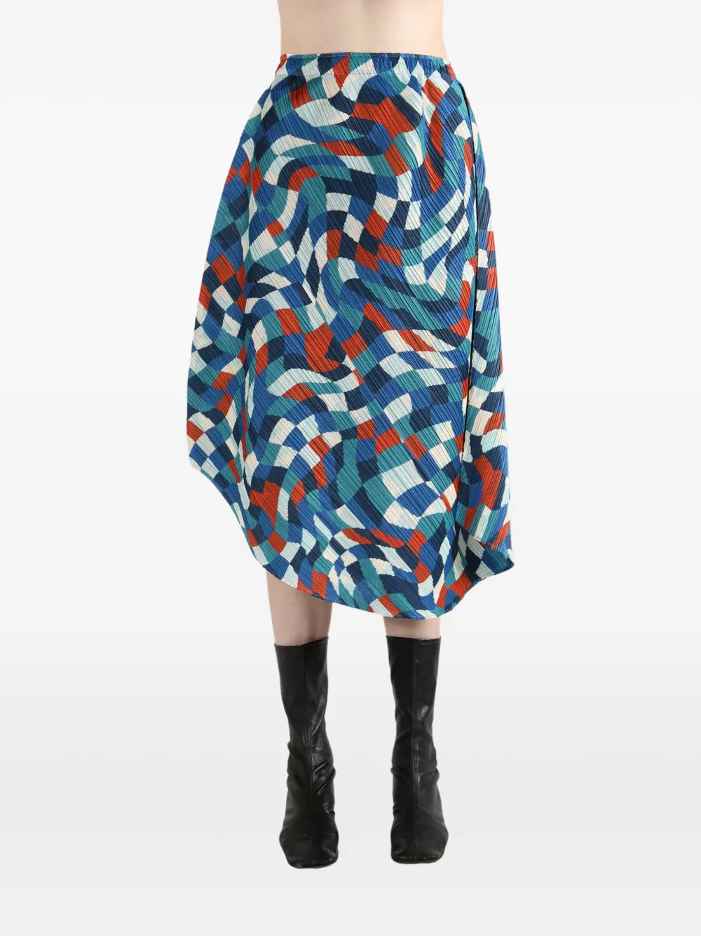 Pleats Please Issey Miyake geometric-pattern skirt | Asymmetric & Draped Skirts | Image 2