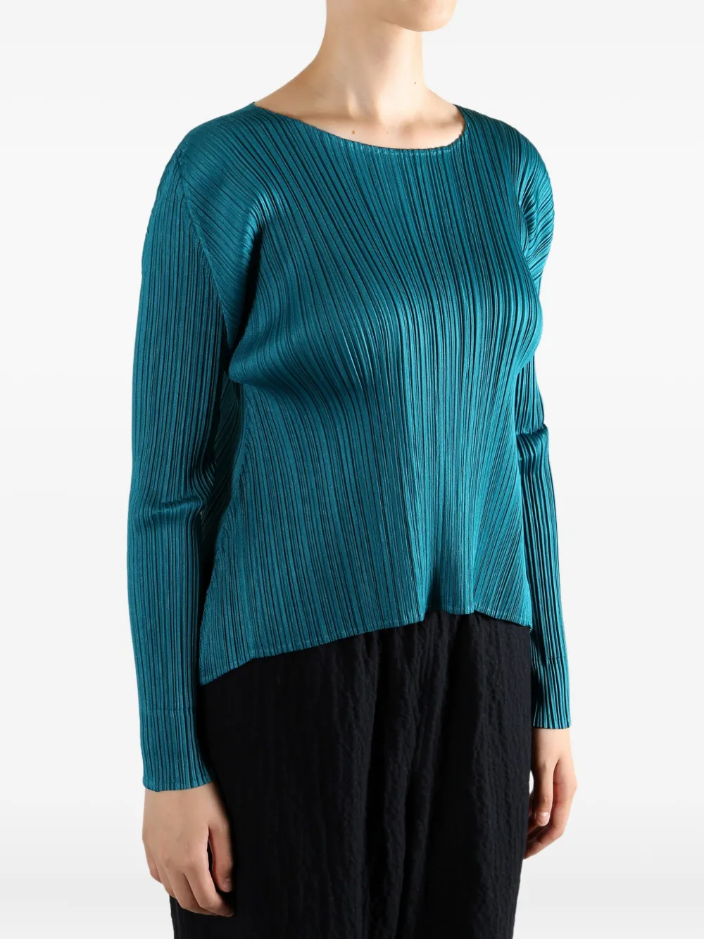 Pleats Please Issey Miyake Geplooide top Blauw