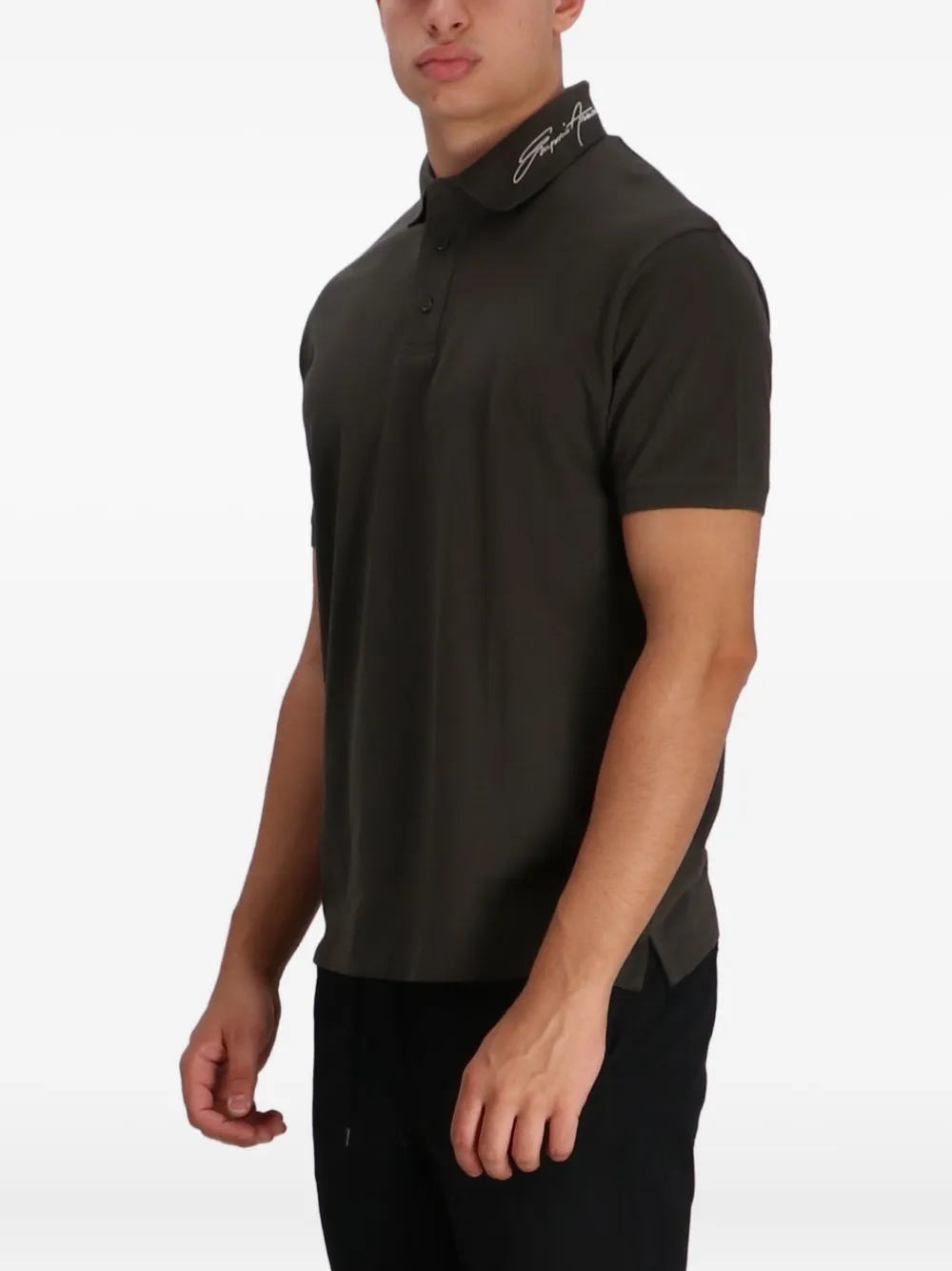Emporio Armani Piqué poloshirt Bruin