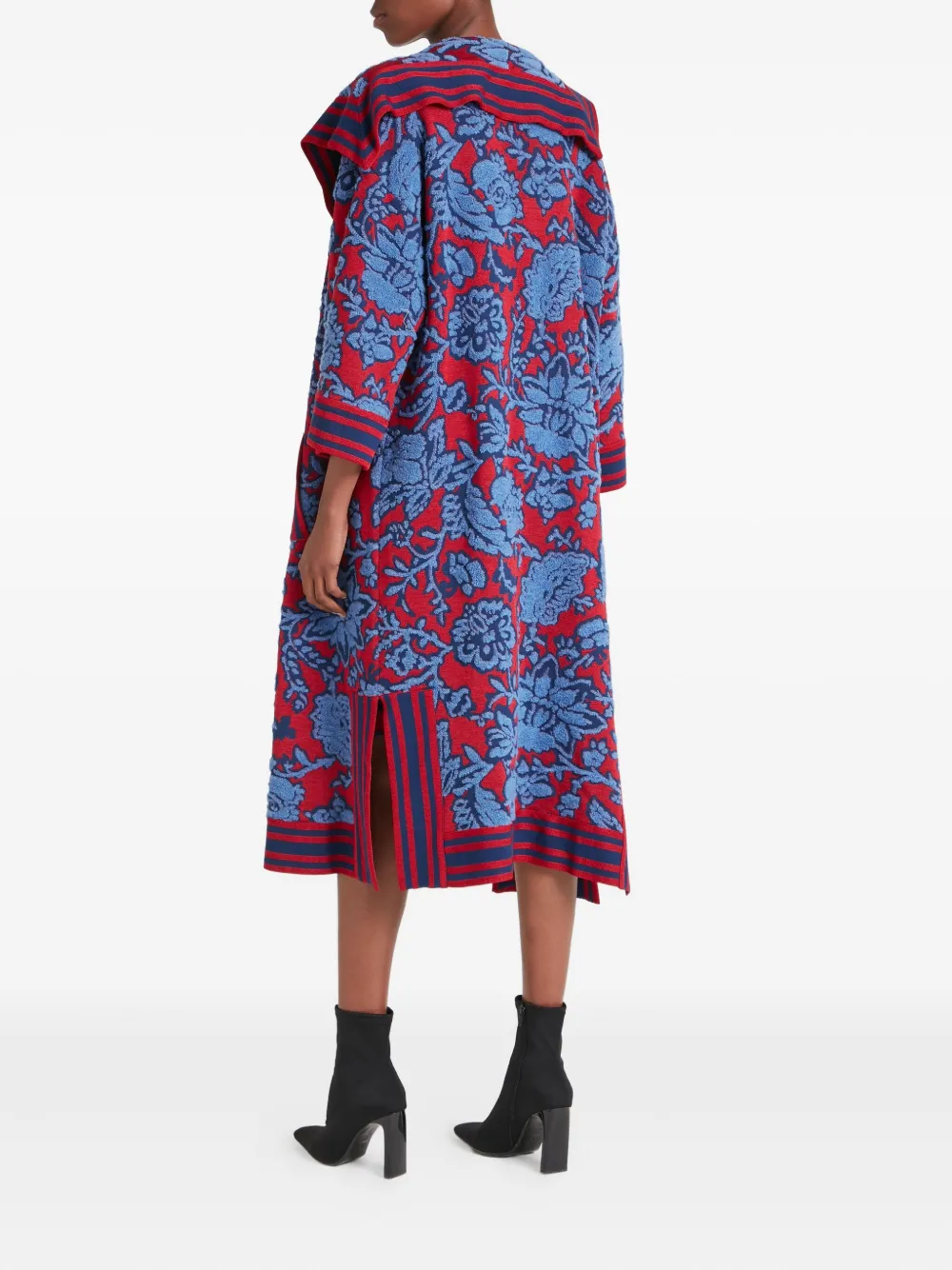 Temperley London Gestreiftes Francis Mantel Mit Blumenmuster In Multi