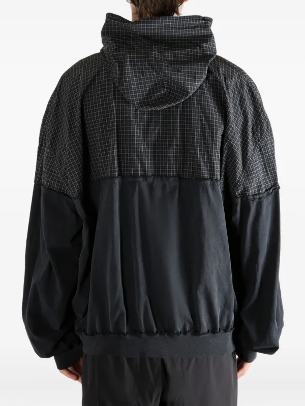 Balenciaga Check Panelled Shirt | Black | FARFETCH