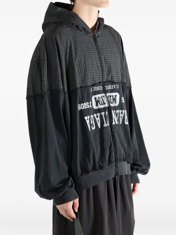 Balenciaga Check Panelled Shirt | Black | FARFETCH