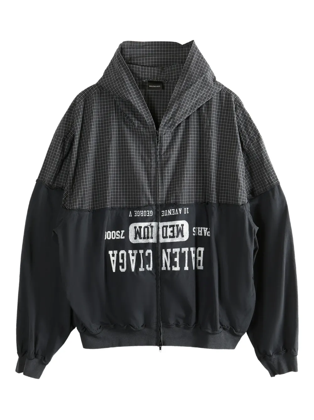 Balenciaga camisa con paneles y estampado de cuadros | negro | Image 1
