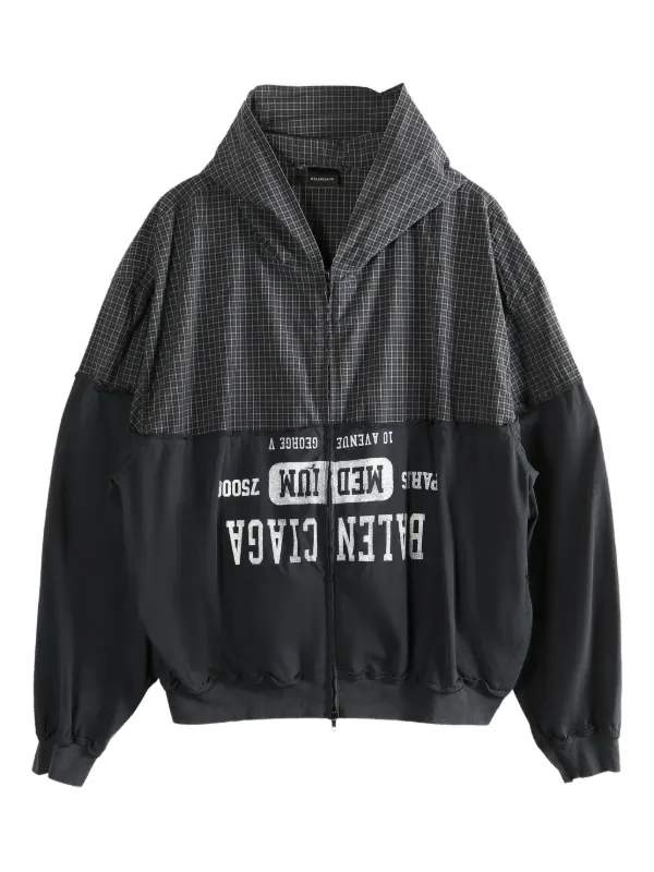 Balenciaga Check Panelled Shirt | Black | FARFETCH