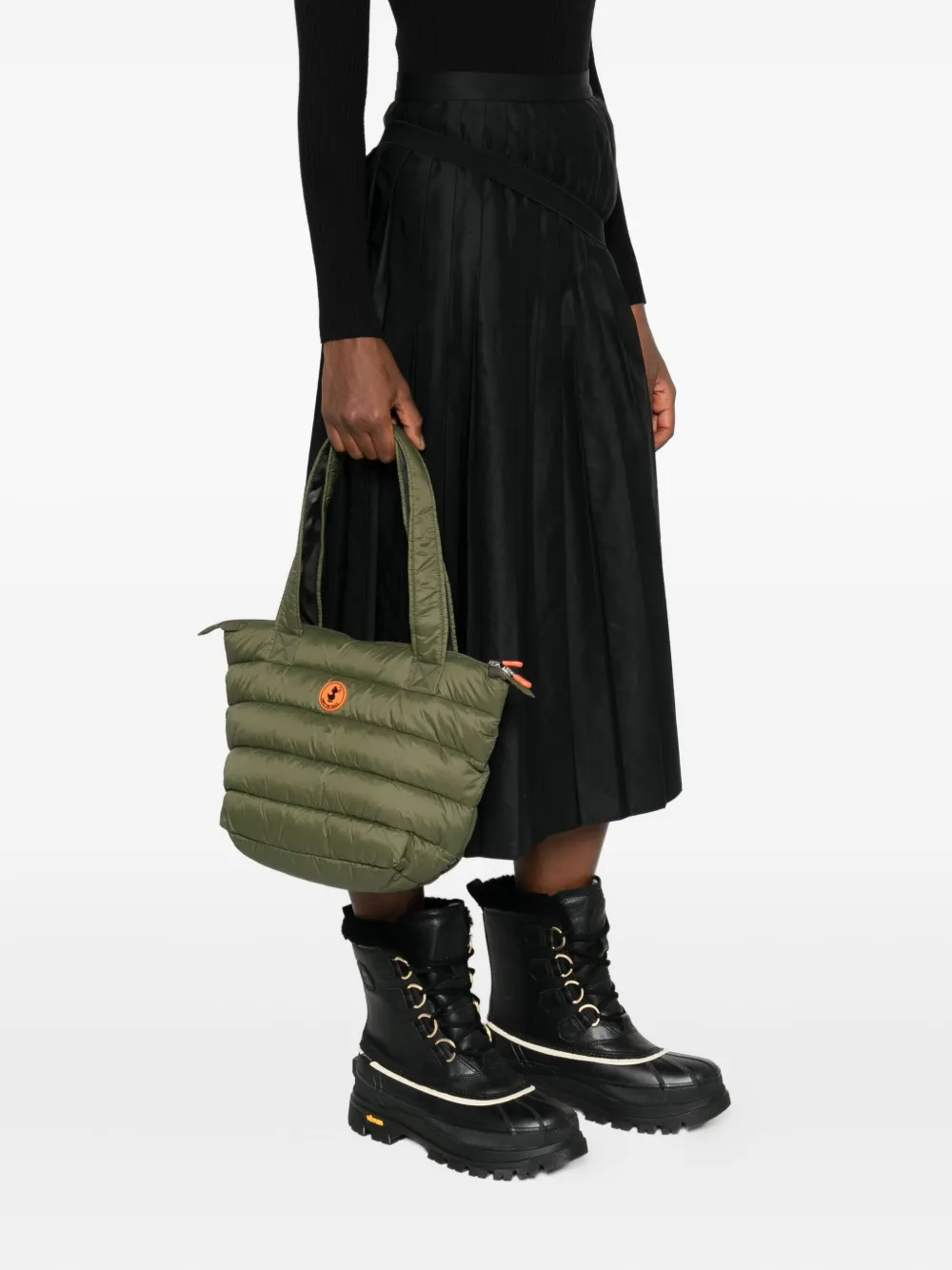 Save The Duck Small Acoltx Quilted Tote Bag In Green