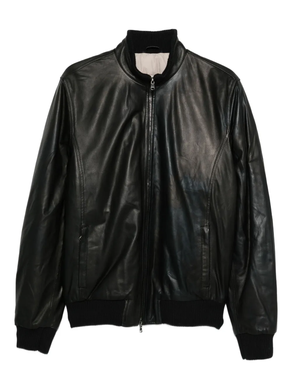 Barba veste en cuir à fermeture zippée | noir | Image 1
