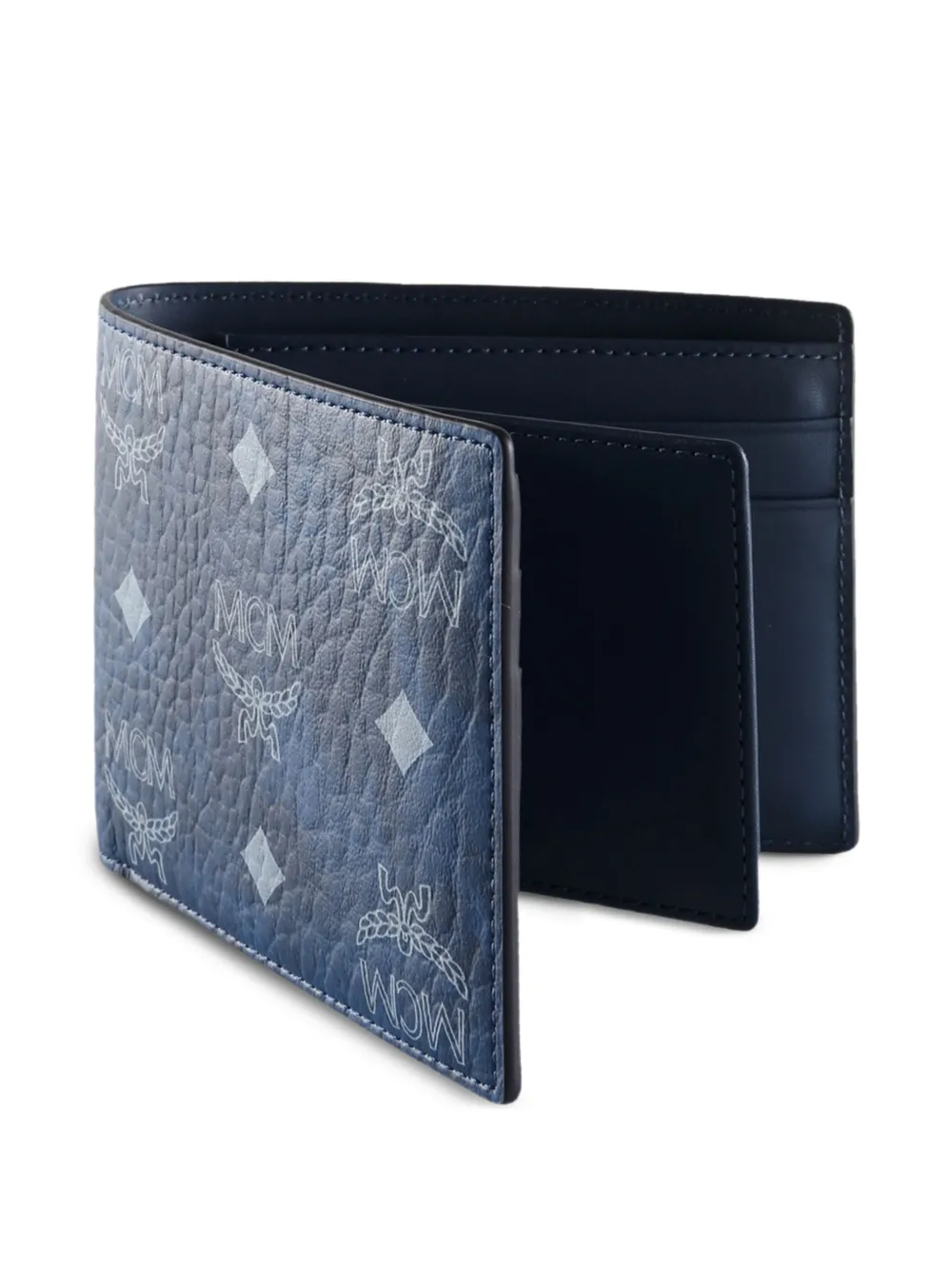 MCM Aren Bifold portemonnee met monogram Blauw