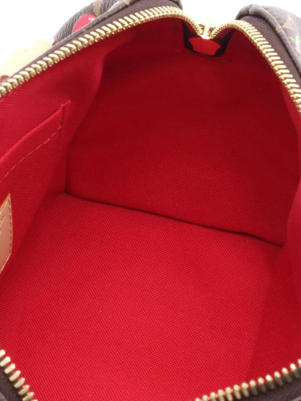 Pre-owned Louis Vuitton 2021-2025 Takashi Murakami Monogram Cherry Speedy Bandouliere 20 Satchel In Brown