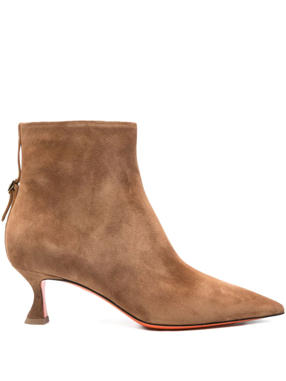Santoni 55mm Suede Boots In Brown
