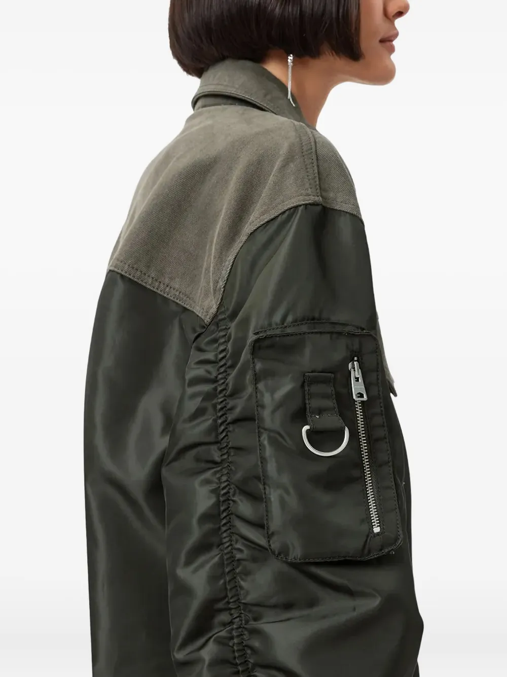 AllSaints Verity bomberjack met borstzakken Groen