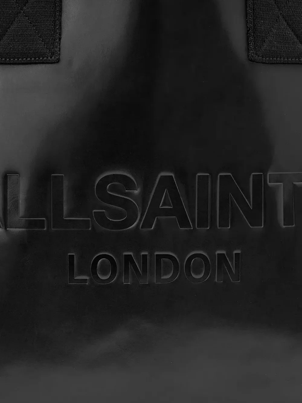 AllSaints Izzy leren shopper met logo-reliëf Zwart
