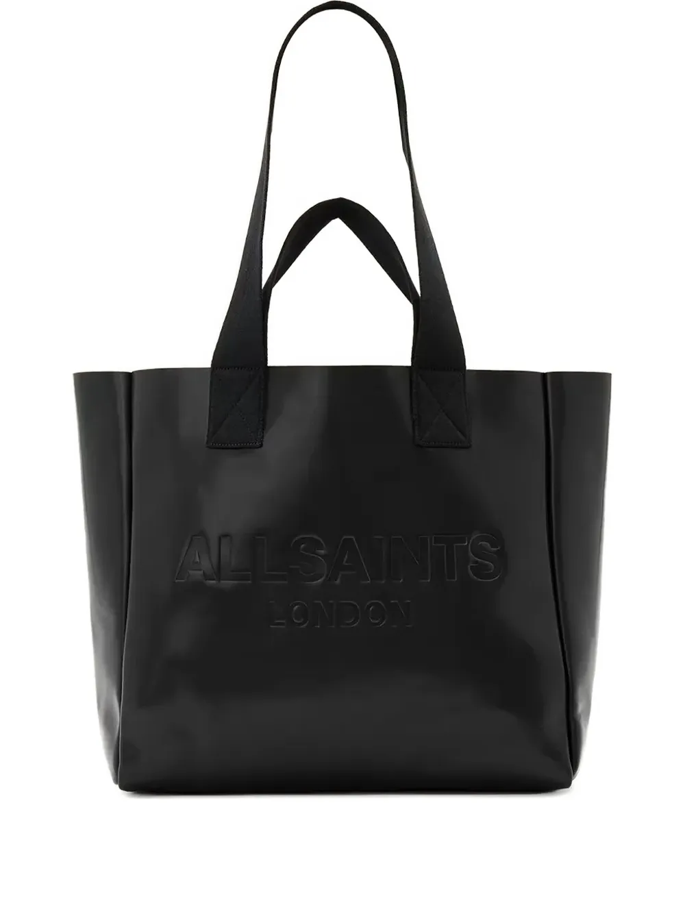 AllSaints Izzy leren shopper met logo-reliëf Zwart