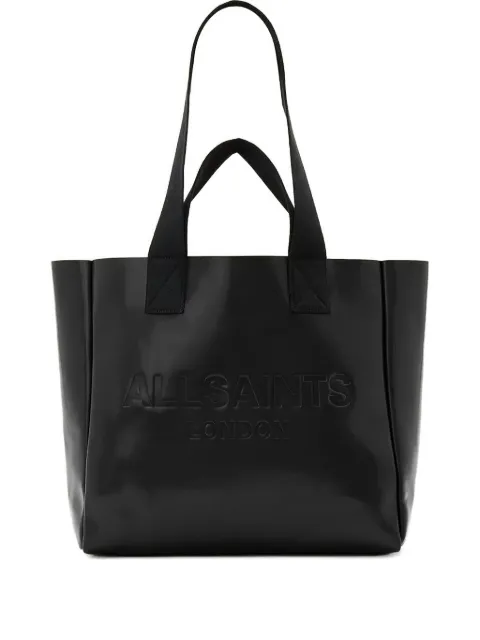 AllSaints Izzy embossed-logo leather tote bag