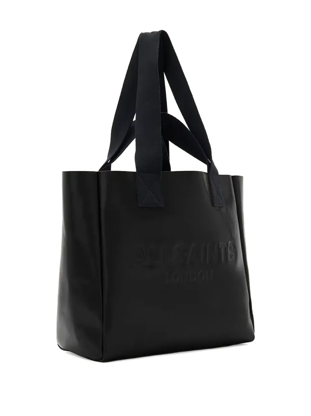 AllSaints Izzy leren shopper met logo-reliëf - Zwart