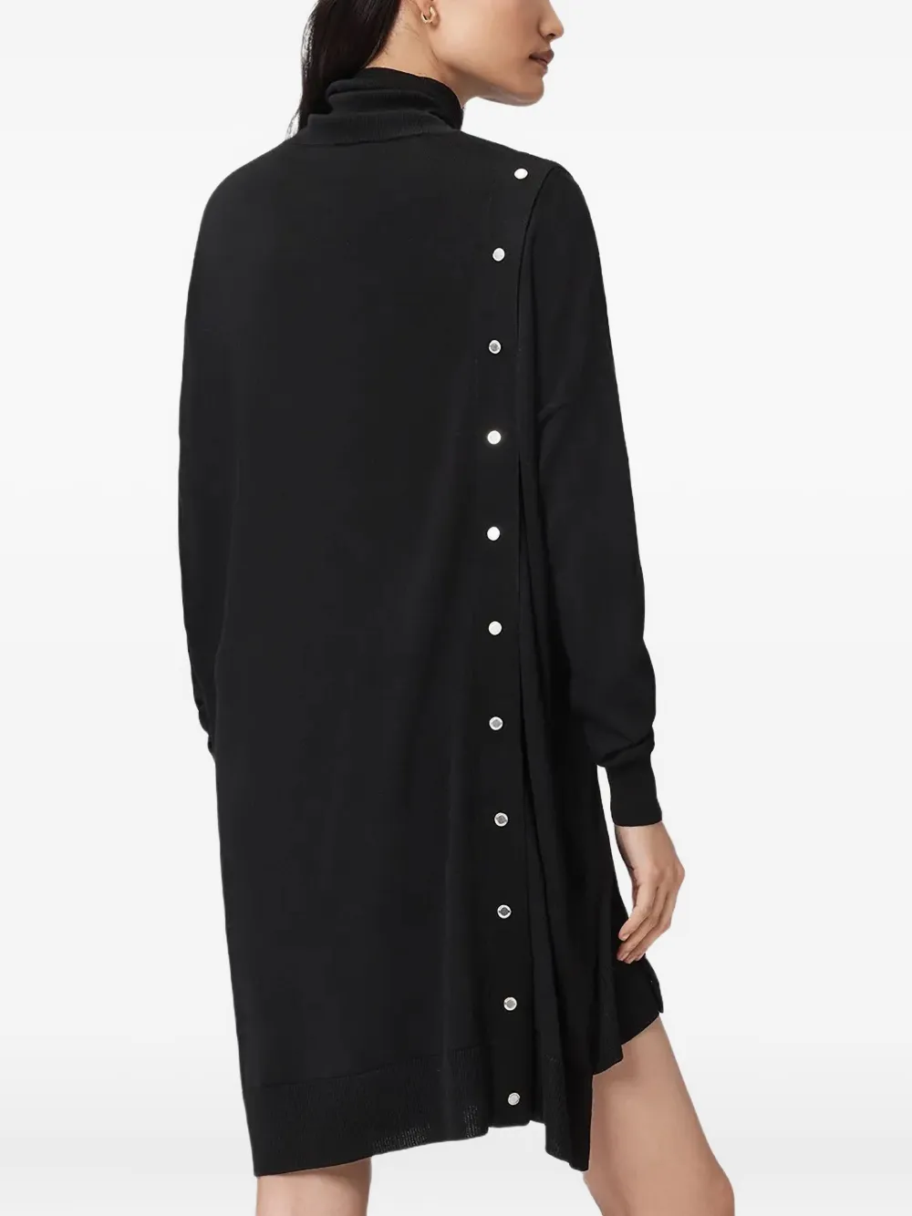 Allsaints Umi Roll-neck Mini Dress In Animal Print