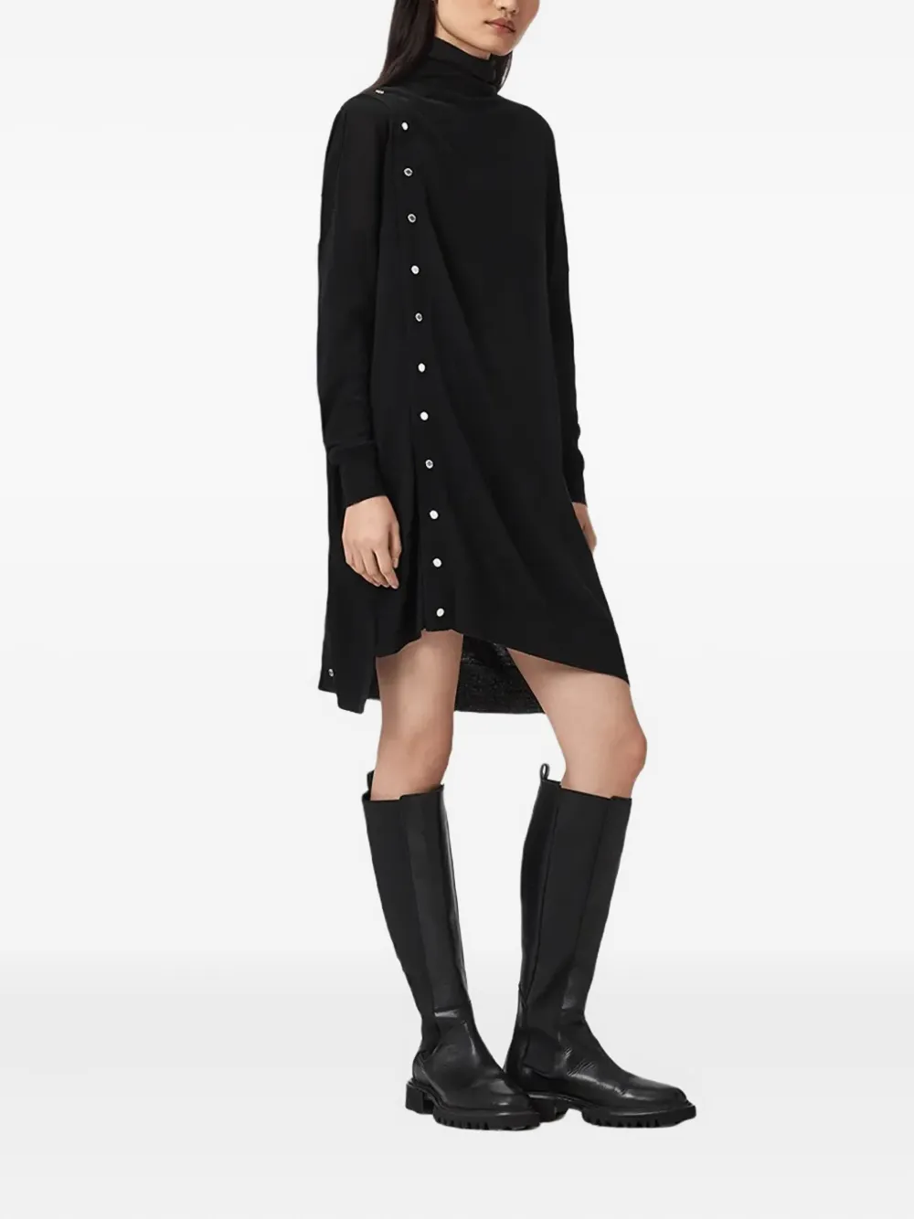 AllSaints Umi mini-jurk met col - Zwart