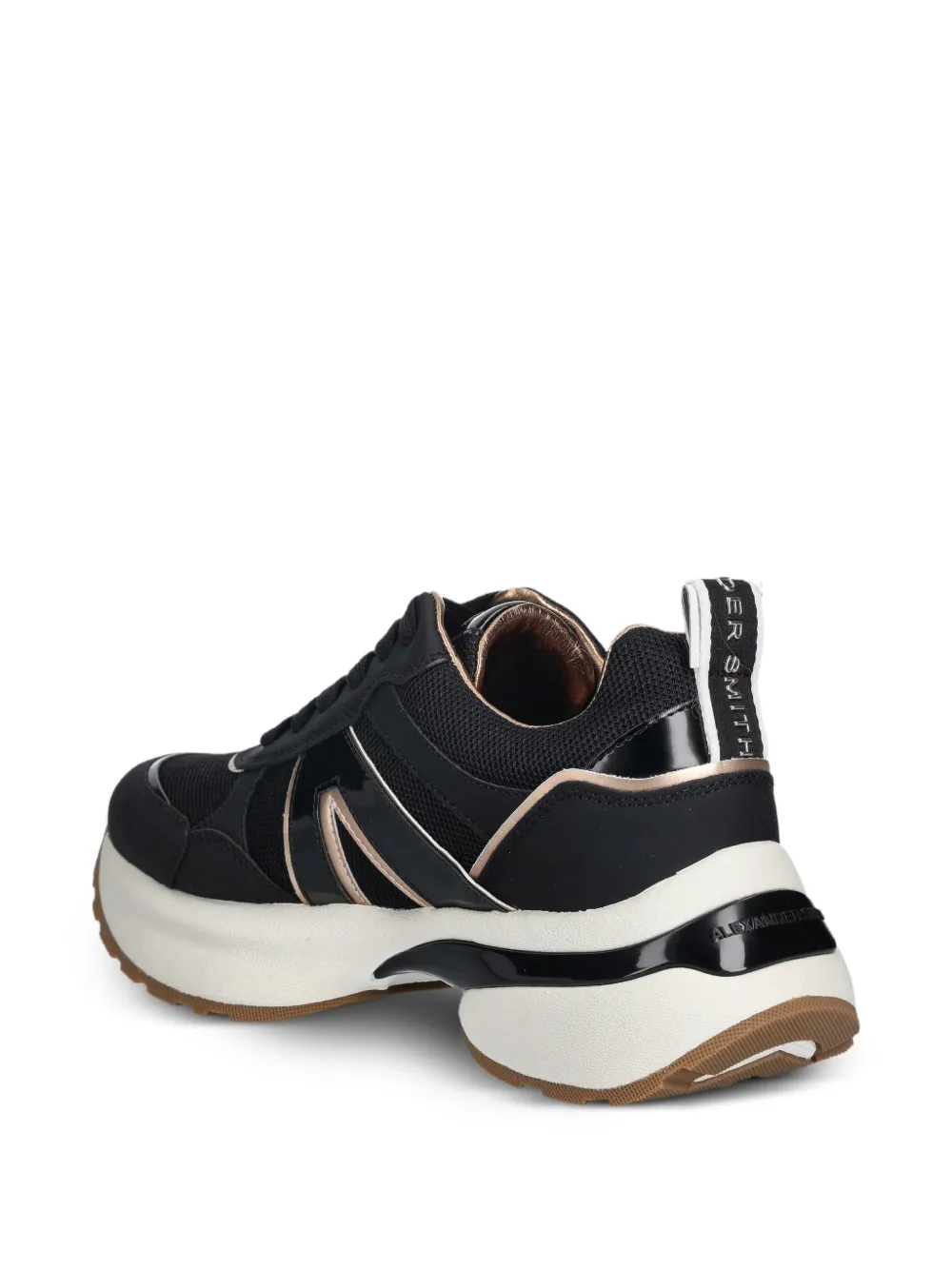 Alexander Smith Victoria metallic panelled sneakers Zwart