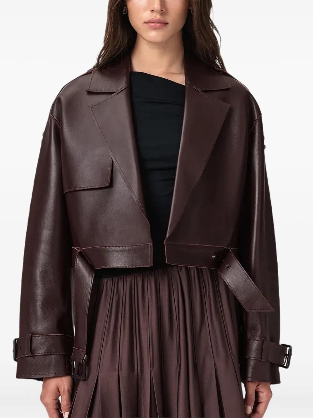  Allsaints Ophelia Leather Jacket - Red 