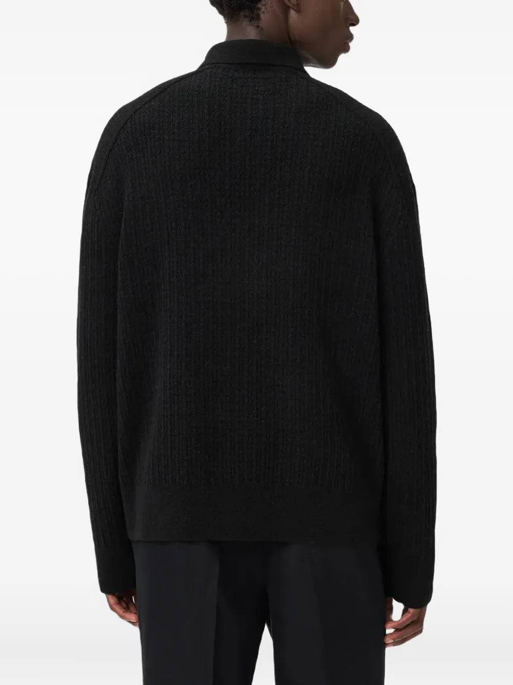 AllSaints Blazer met enkele rij knopen en franje Zwart