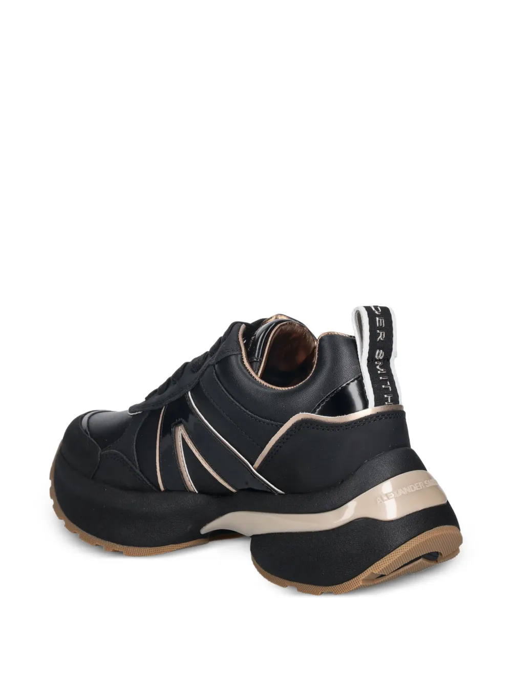 Alexander Smith Victoria platform panelled sneakers Zwart