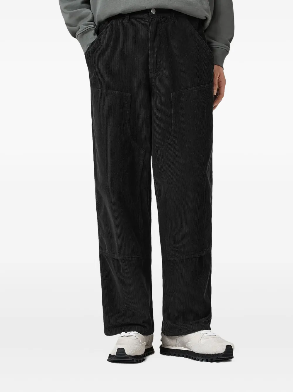 AllSaints Dustan corduroy-texture trousers | Black | Image 1
