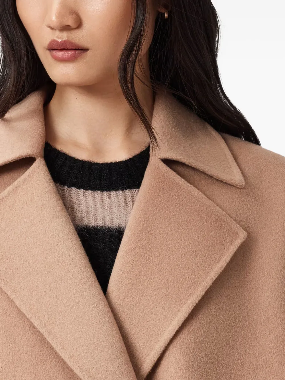 AllSaints Sellma jas met dubbele rij knopen Beige