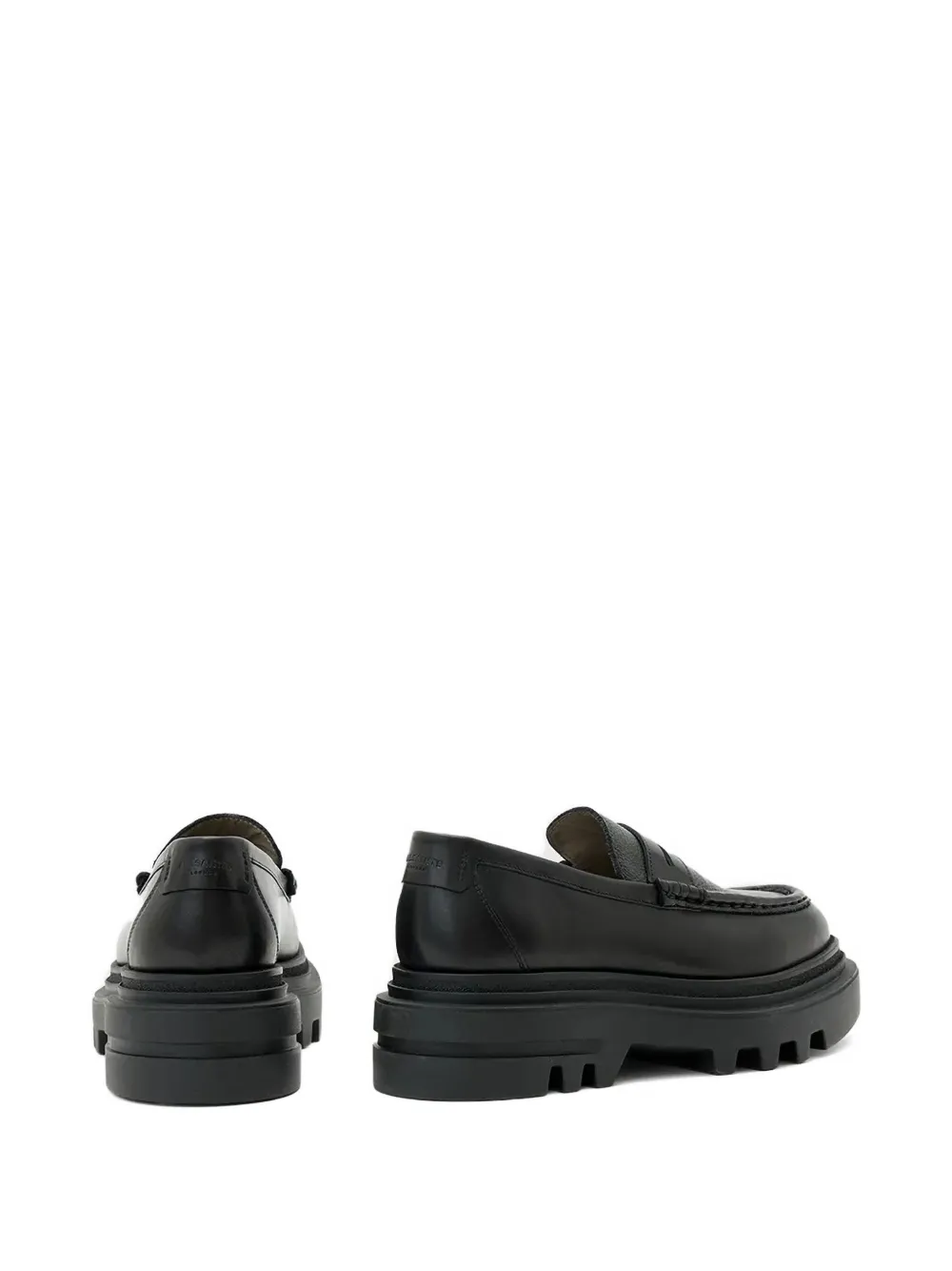 AllSaints lug-sole penny loafers Zwart