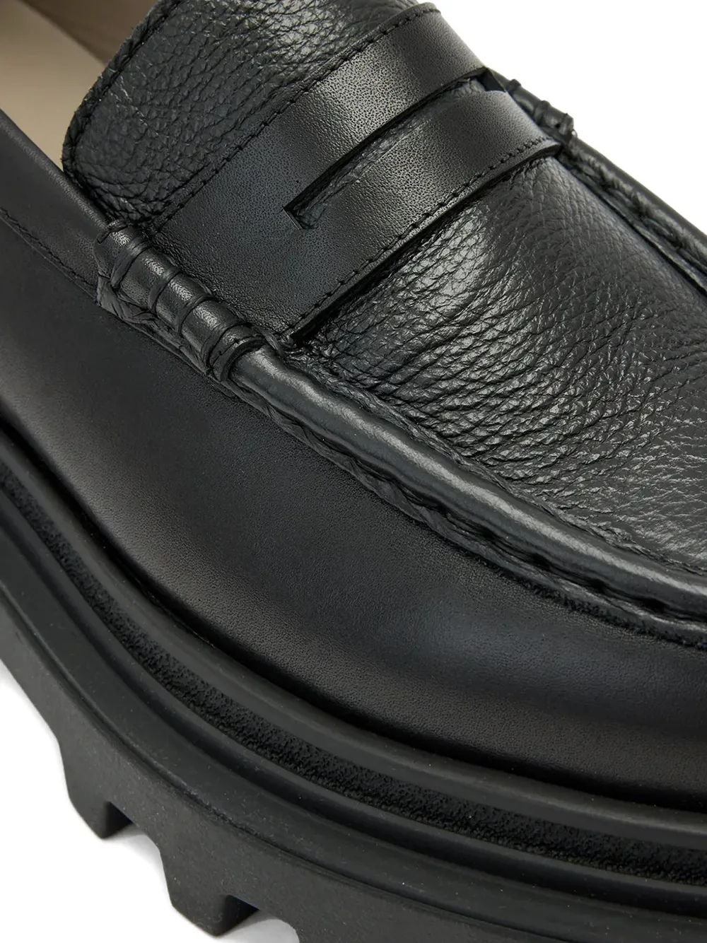 AllSaints lug-sole penny loafers Zwart