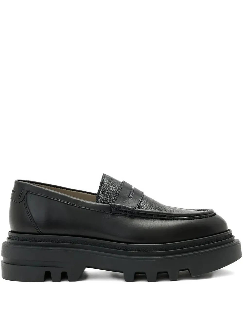AllSaints lug-sole penny loafers Zwart