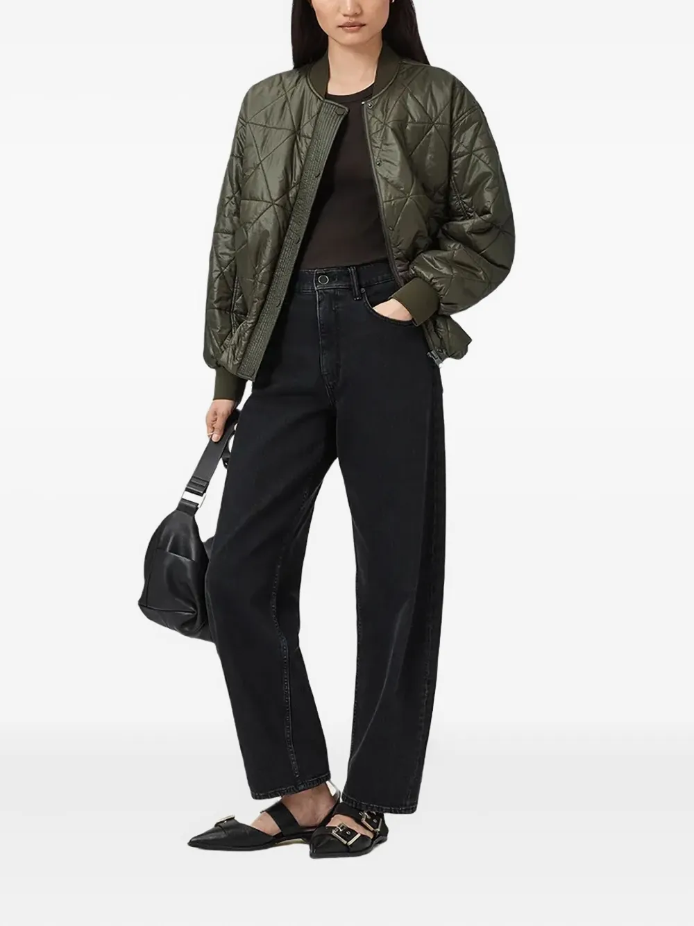 AllSaints Alli gewatteerd bomberjack Groen