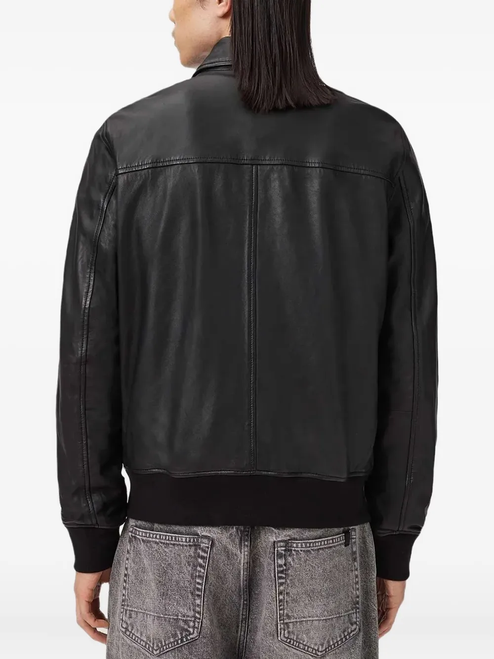 AllSaints Rashford leren jack Zwart