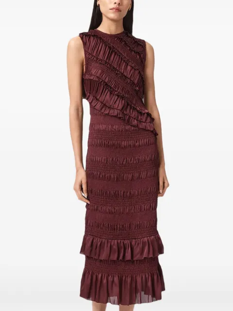AllSaints Nyla ruffled midi dress