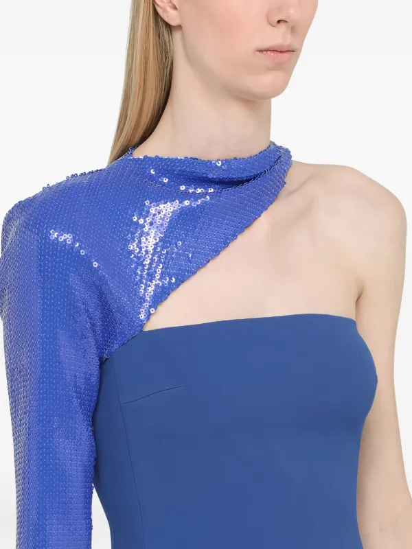 elegant short blue dress Amoris T709 Chiffon Mini with Neck Scarf Light / XXS Amoris T709 Brighten any Macrame Dress Color:Black & Gold Sketch of Blue Glitter