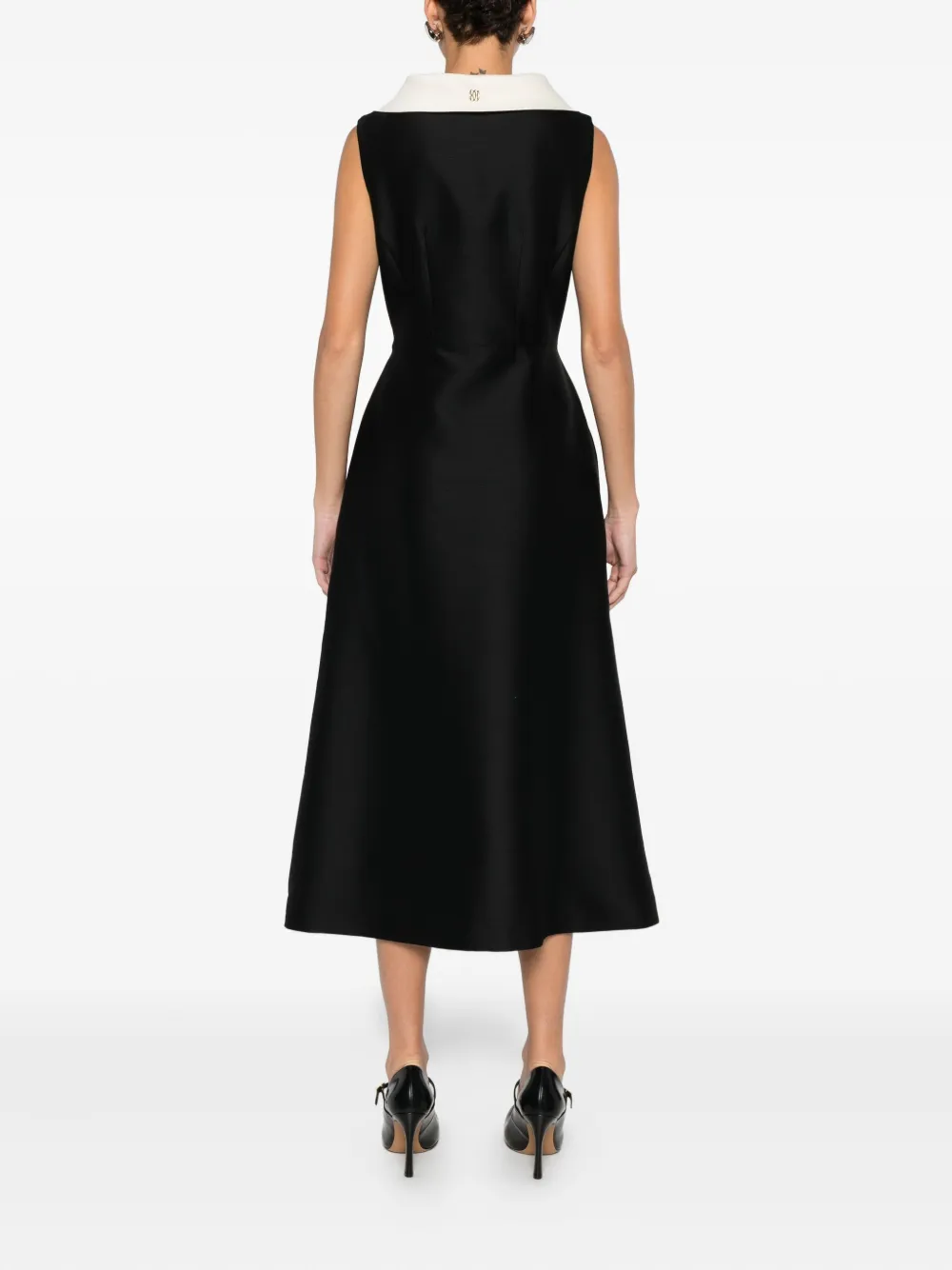 Curiel Contrast-collar Sleeveless Dress In Black