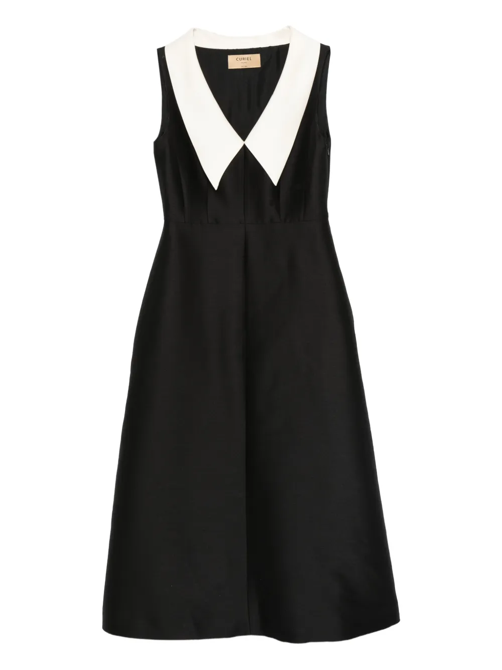 Curiel contrast-collar sleeveless dress - Schwarz