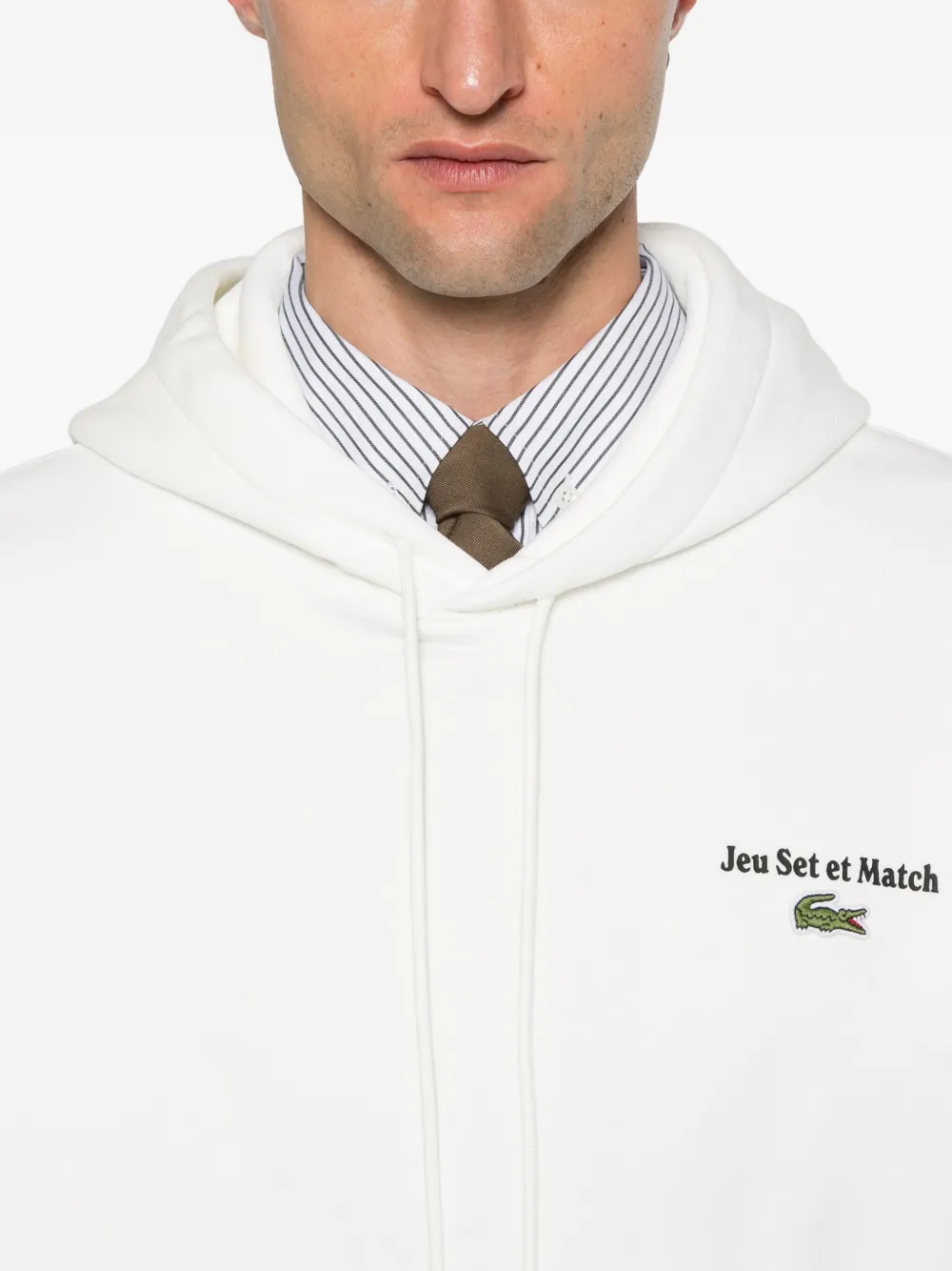 Lacoste Hoodie met grafische print Wit