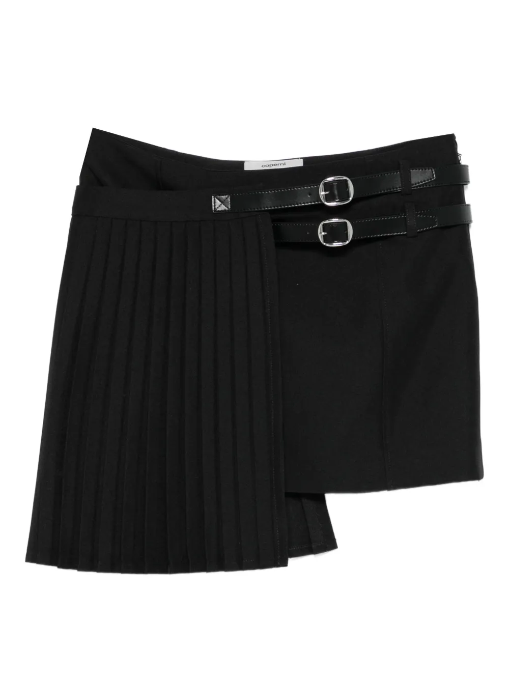 Coperni pleated belted mini skirt - Nero