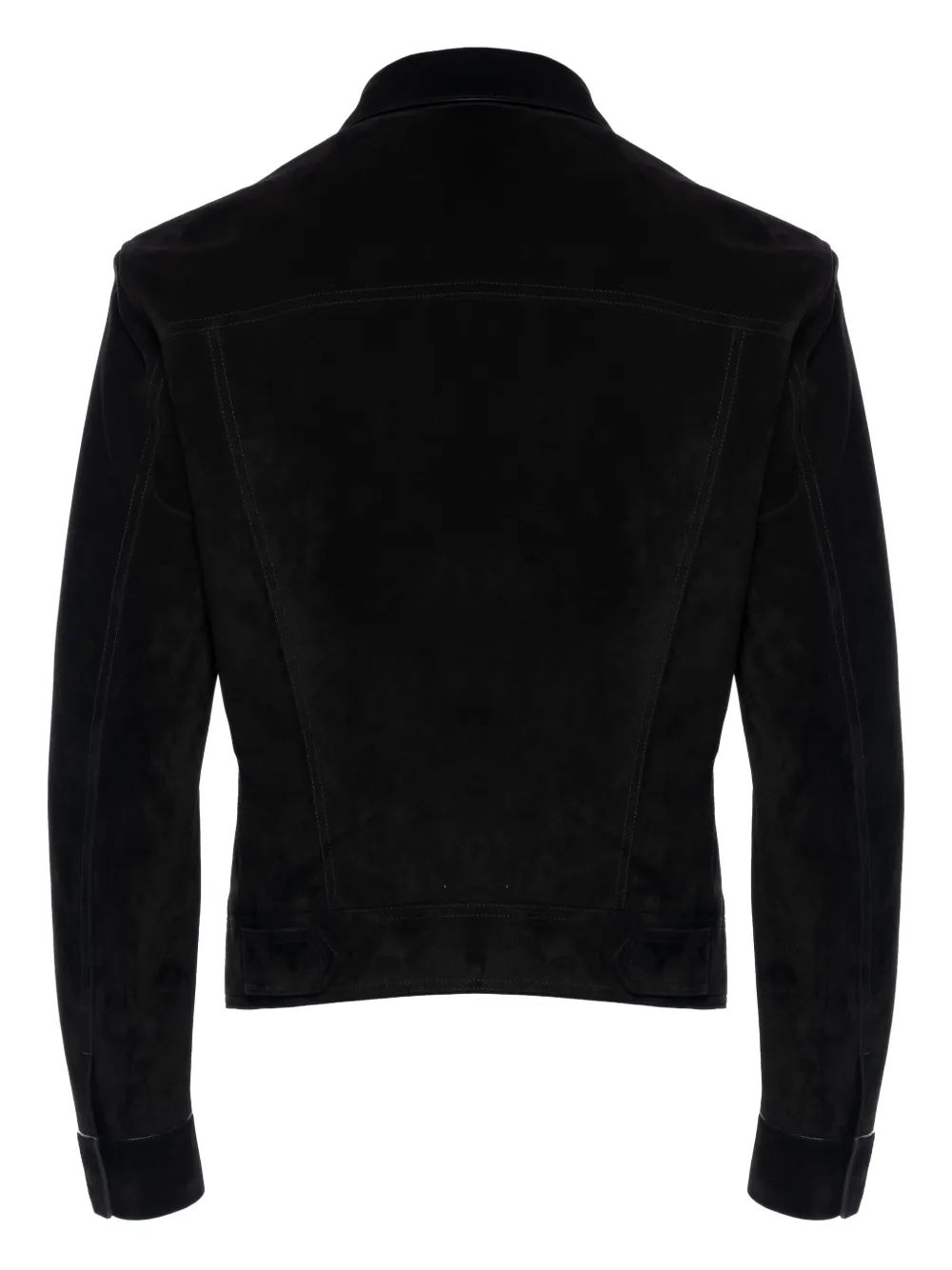 TOM FORD chest-pocket leather shirt - Zwart